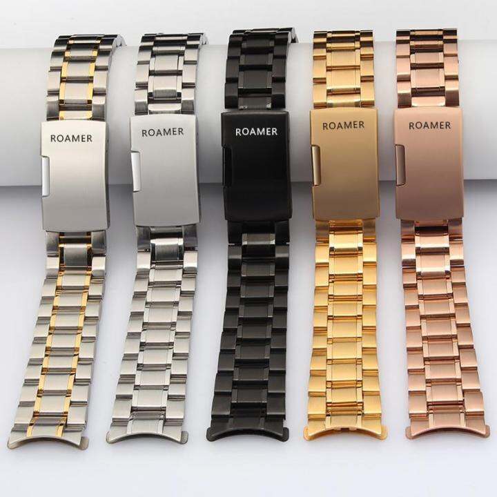 Roamer Swiss Roman Strap Solid Steel Stainless Steel Belt Replacement Folding Buckle Men's And