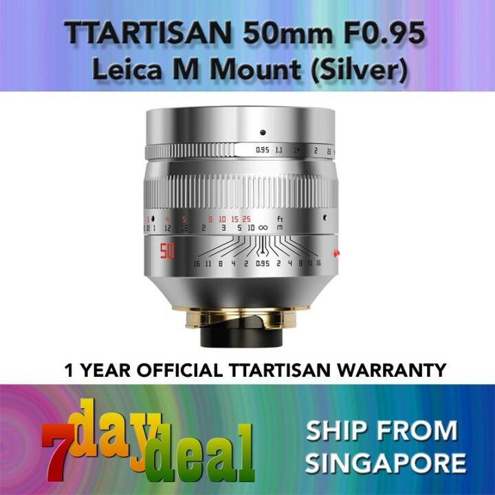 Ttartisan 50mm F0 95 Full Frame Prime Lens Leica M Mount Silver