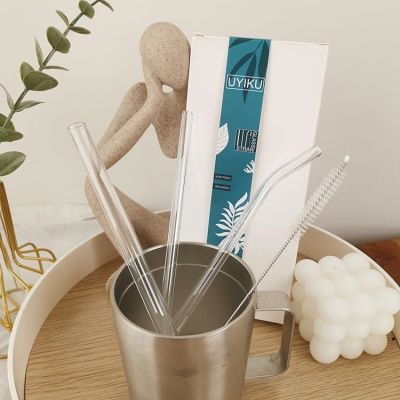 Reusable Straw For Smoothies Tea Juice Water Essential Oils With Cleaning Brush