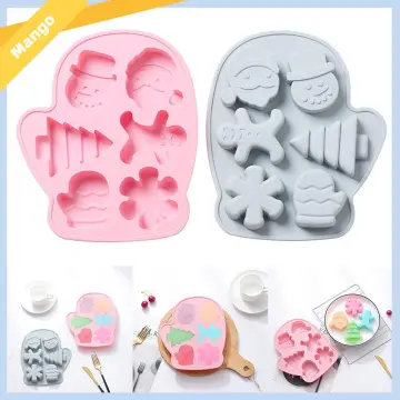 NEW Christmas Tree Chocolate Silicone Mold 6 Cavity Snowman Elk Biscuit  Candy Cookies Making Tool Ice Tray Baking Cake Decor