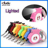 【DUDU Pet】5M สายจูงสุนัข Retractable อัตโนมัติยืดหยุ่นสุนัข Puppy Cat Traction เชือกเข็มขัดสายจูงสุนัข LED ตัวประกบไฟฉายสำหรับสุนัข