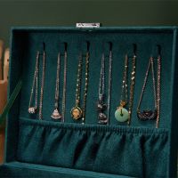 Jewelry Box Organizer 2 Layer Jewel Storage Case Necklace Earrings Ring Leather Display Jewel Holder with Removable Tray A5KE