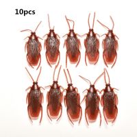 【CC】 10pcs Prank Trick Joke Lifelike Fake Rubber Cockroach Cock Roach Bug Roaches