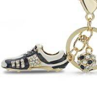 Hot Sale Crystal Football Soccer Shoes Rhinestone Exquisite Keychain Purse Buckle Pendant Lovely Women Stylish Simple Gift DK258