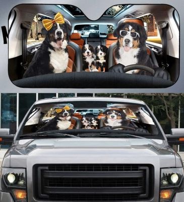 Bernese ที่บังแดดสำหรับสุนัขภูเขารถที่บังแดดอุปกรณ์เสริมรถยนต์สุนัขครอบครัวของขวัญ Hiasan Mobil สำหรับพ่อที่บังแดด