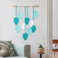 Boblade Leaves Macrame แขวนผนัง Boho พู่รูปใบไม้สำหรับห้องนั่งเล่นโฮมอพาร์ทเมนท์