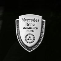 1PCS Car Body Sticker Emblem Metal Auto Rear Trunk Shield Silver Decorative Badge Exterior Decoration for Mercedes Benz GLE GLC GLS AMG GLK GLA CLS CLA w212 W210 w203 W204 W205 E260 A B C E Class (BENZ SILVER)