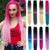 24inch Ombre Senegalese Twist Braiding Hair Crochet Braids 30 Roots/pack Synthetic Crochet Hair Extensions For Women Black Brown