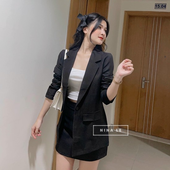 Set vest blazer nữ Lucy (áo + váy/quần) màu đen L027D (S-4XL) - Lucy Closet