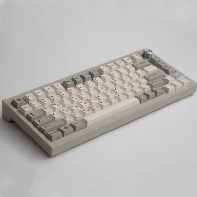 Cherry Profile Greek Gray And White Mechanical Keyboard Keycaps Retro 9009 136 Keys PBT Material Sublimation