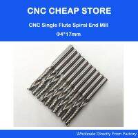 10pcs 4 * 17MM ชุดดอกขลุ่ยเดียวดอกคาร์ไบด์ ดอกเอ็นมิลเราเตอร์ CNC สําหรับการกัดตัดไม้ บิตตัดอะคริลิค