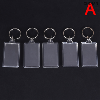 ? [XINJIAN] 5pcs transparent BLANK INSERT กรอบรูปพวงกุญแจพวงกุญแจ DIY ของขวัญ