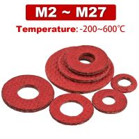 Paper Gaskets In Red Steel Flat Steel Fiber Gasket Washer Insulation Washer  Sealing Ring M2 M2.5 M3 M4 M5 M6 M8 M10  M14  M20 Nails Screws  Fasteners