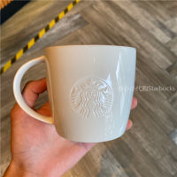 Starbuck Classic Cup Shop Cup ถ้วยชาถ้วยแก้วสีขาว Classic Relief โลโก้ Ceramic Water Cup