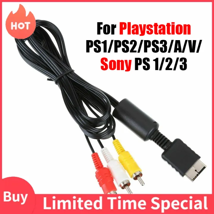 kabel-audio-video-ตัวแปลงสายเคเบิลเอวีทีวี3rca-1-8ม-สำหรับสายออดิโอมัลติมีเดีย-ps3-ps2