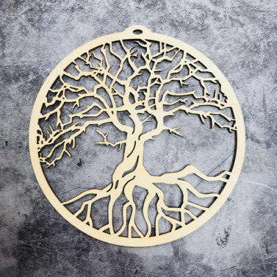 Wooden Sign Tree of Life Shape Laser Cut Wood Wall Art Home Decor Handmade Coasters Craft Making Sacred Geometry Ornament