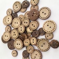 50Pcs Wooden Button Coconut Button Cute 2 Hole On Clothes Button Accessories Hand Sewing