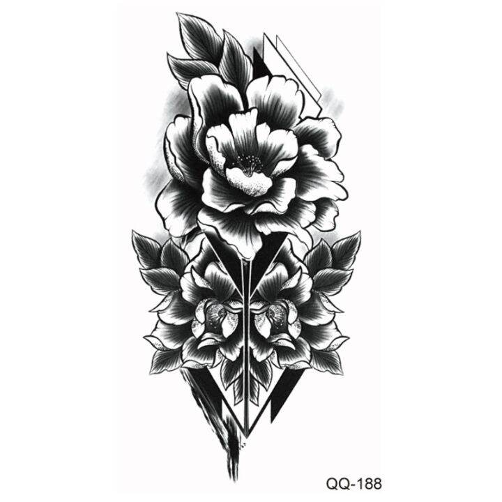 yf-black-rose-temporary-tattoo-sticker-flower-feather-elephant-body-clavicle-ankle-legs-arm-art-fake-tatto-party-bikini-tatoos