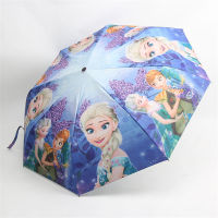 girl Anna kids umbrella Three-fold Umbrella Student Sunscreen UV Sun Skid Kids Outdoor Umbrella gift