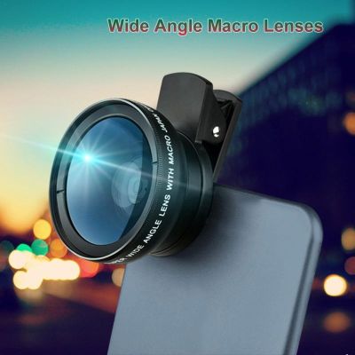 Phone Lens Mobile Phone Universal Clip Professional 37MM 0.45X 49UV Super Wide Angle Macro T2- In-1 Phone Lenses Dropshipping