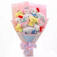 ☊✳ Kuromi Pom Pom Purin Cinnamoroll Sanrio Anime Plush Bouquet Soft Kawali Stuffed Dolls Girl Christmas Graduation Birthday Gifts