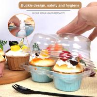 【DT】 hot  50Pcs Cake Packaging Boxes Safely Sealing Top Round Space Cupcake Wrappers PET Transparent Design Cake Boxes Kitchen Supply