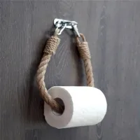 New Retro Kitchen Roll Paper Accessory Hanging Rope Wall Mounted toilet paper holder Tube Bathroom Decor Rack Holders Toilet Roll Holders