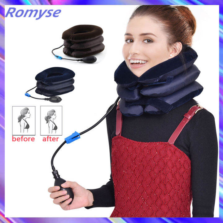 Romyse Inflatable Cervical Neck Traction Device and Collar Brace