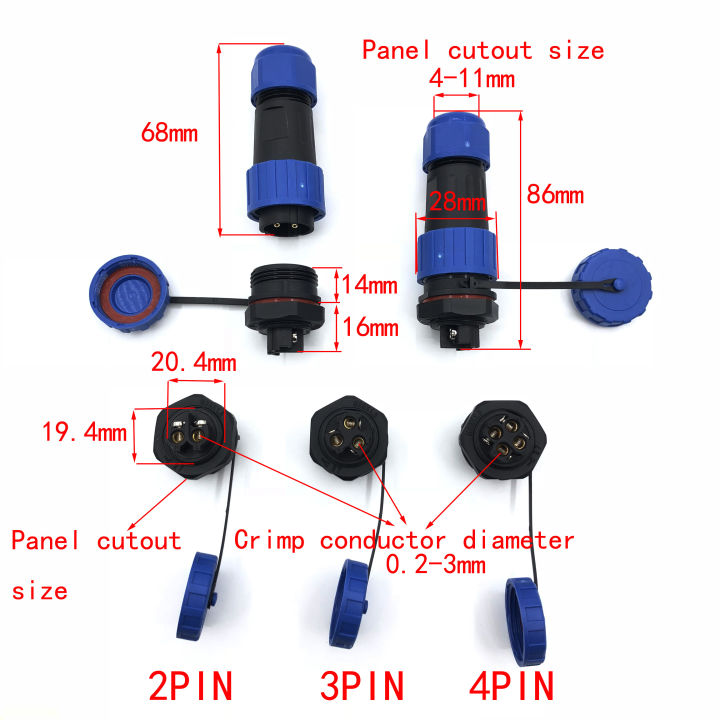 cwsp20-ip68กันน้ำปลั๊ก-back-nutสแควร์dockingหน้าแปลน2-3-4-5-6-7พินสกรู-crimping-โดยไม่ต้องเชื่อม-connector