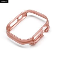 Urvoi เคสพิเศษสำหรับนาฬิกา Apple,อุปกรณ์ป้องกัน49มม. สำหรับ Iwatch พลาสติกพีซีแข็งกันรอยกรอบโลหะสี