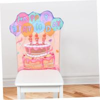 Birthday Chair Cover Happy Classroom Decoration Kids Seat for Office School Home Table Dinner Chair Back Non-woven Soft Decor Sofa Covers  Slips