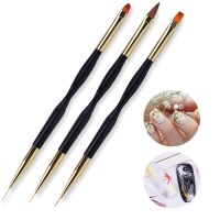 1 Set Acrylic French Stripe Nail Art Liner Brush Kits 3D Tips Ultra thin Nail Liner Drawing Pen UV Gel Brushes Painting Tools