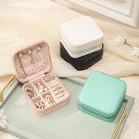 Travel Jewelry Box Double Layers Packaging Display Jewelry Storage Organizer Leather Portable Case Earrings Holder Jewellery Box
