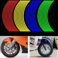 【hot】◎  16pcs Motorcycle Stickers Reflective Strips 12in Rim Tape Tire Decoration for Honda/Suzuki