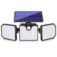 Outdoor Waterproof Solar Lamp with Motion Sensor 3 Adjustable Wall Lamp Caps Garden Wide Angle Lighting 230 LED Outdoor Lighting