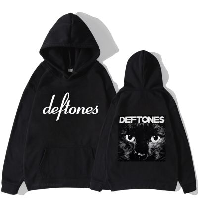 Deftones Cat Hoodies for Men Vintage Punk Rock Band Casual Long Sleeve Sweatshirt Hip Hop Gothic Streetwear Y2k Sudaderas Size XS-4XL
