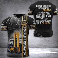 Forklift ironworks lineman hunterjet worker uniform 3D full print mens shirt t-sharp top tee short sleeve casual breathable sport Jersey