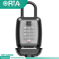 ORIA Security Key Lock Box Push Button Large Capacity Key Storage Box With Cover + Hanging Hook, 9-Digit Keyboard Resettable Code, Anti-Rust Waterproof Wall Mounted Security Lock Box For Home, Outdoor