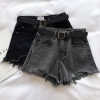 2021 Black And Gray Denim Shorts Womens Summer Thin Section Loose Tall A-Line Wide-Leg All-Match Ins Hot Flash Pants