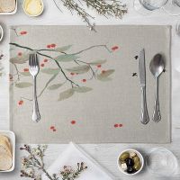 【cw】 Plum Blossom Placemats Flower Individuales Placemat For Dining Table Coaster Plum Blossom Home Decor Modern Mat Pad ！