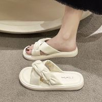 Womens summer outer wear slippers with a poop-feeling soft sole 2023 new non-slip bathing and versatile casual wheat slippers 【JYUE】