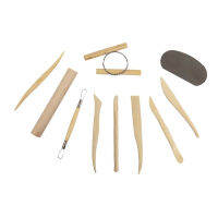 10 Pieces Pottery Tools, Wooden Sculpting Modeling Tool Sets, Ceramic Wax Carving Cleaning Kit Polymer Clay Sculpture Diy Tools