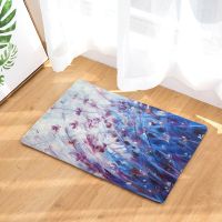 Flowers Print Doormats Rectangle Non-Slip Door Mat Bedroom Kitchen Entrance Oil Painting Flower Print Door Mats