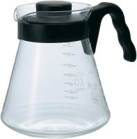 Hario V60 Glass Coffee Server Pour Over Carafe Microwave Safe 1000mL, Black