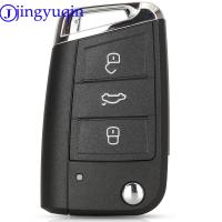 jingyuqin Flip Folding Key Fob Shell For VW Golf 7 GTI MK7 Octavia A7 Seat Remote Auto parts Keyless Case