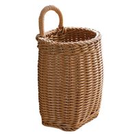 Basket Hanging Wall Storage Baskets Door Flower Woven Organizer Garlic Rattan Sundries Seagrass Planter Bucket Cabinet Utensil