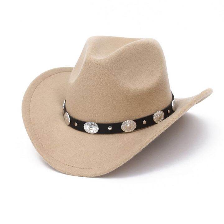 New Vintage Western Women Cowboy Hat For Men Wide Brim Cowboy Jazz Cap ...