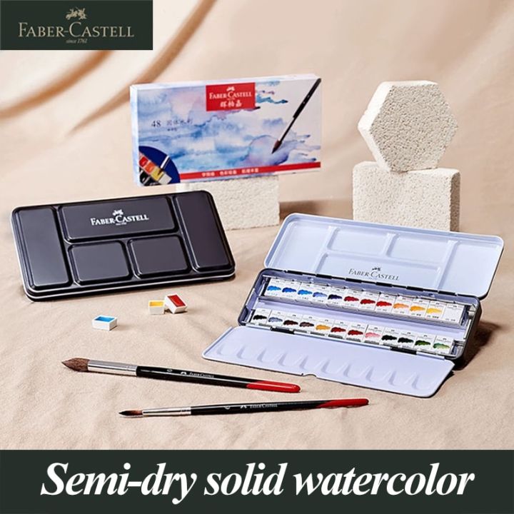 faber-castell-24-36-48-color-semi-dry-solid-watercolor-solid-pigment-painting-stationery-for-student-school-art-supplies-set