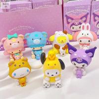 BUANARN ของขวัญสำหรับเด็ก7ชิ้น/1ชุดตุ๊กตา Pachacco Cinnamoroll เค้กแบบ Diy My Melody ตุ๊กตาตุ๊กตาอนิเมะ Figuren โมเดล Kuromi ตัวตุ๊กตาแอคชั่น