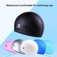 Swimming Hat Waterproof Breathable Faux Leather Coating Elastic Caps Ear Protection Adults Water Diving Hat Swimming Accessories Swim Caps